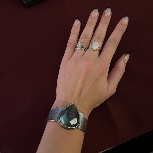 Lucky Brand Vintage Large Blue Stone Bangle - Picture 6 of 6